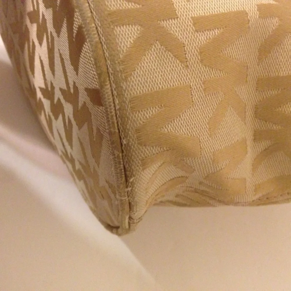 Michael Kors gold MK signature tote bag